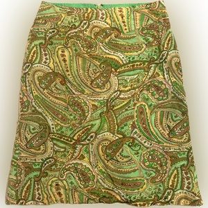 paisley sequin midi skirt